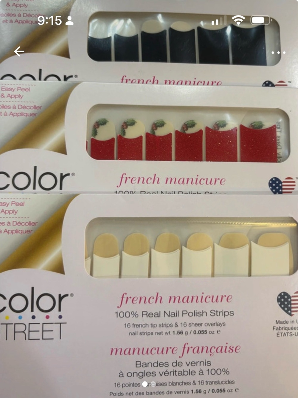FLASH SALE!!n Color Street French Manicure Nail Strips - Red & Cream Designs